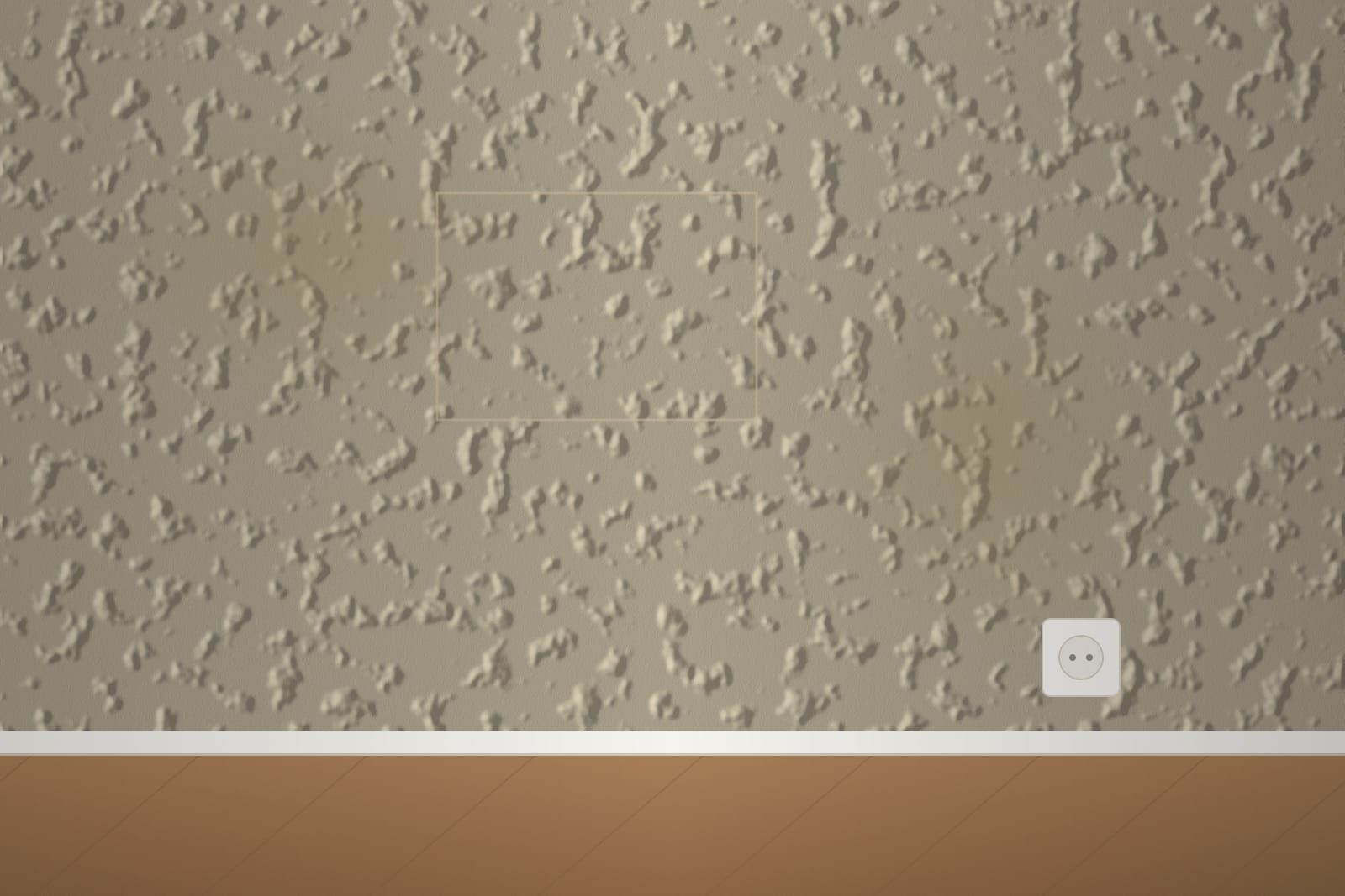 Pared con gotelé amarillento y manchas